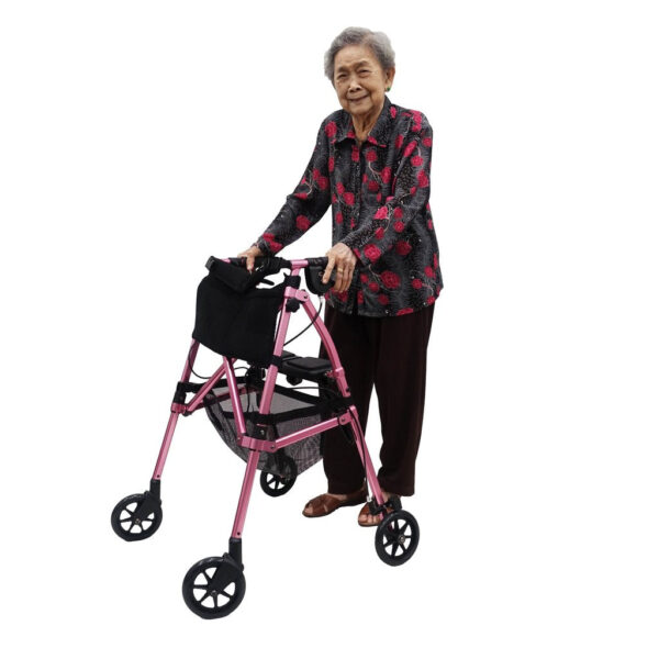 EZ Fold-N-Go Rollator (Black Walnut) - Image 8